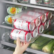 冰箱飲料收納盒 廚房家用整理抽屜收納盒 透明收納盒 易拉罐啤酒收納架 附蓋罐裝飲料可樂雪碧王老吉收納