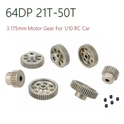 Surpass Hobby 64DP 3.175mm 21T-25T 26T-30T 31T-35T 36T-40T 41T-45T 46T-50T Metal Pinion Motor Gear f