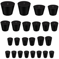 24Pcs Solid Rubber Stopper 11 Assorted Sizes 000# - 8# for Flask, Plug Holes, Lab Seal Rubber Stoppe