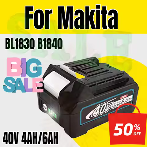 For Makita 40V BL1830 B1840 Battery Power Tools Li-ion Replacement for 40 V Screwdriver with Bms 40V