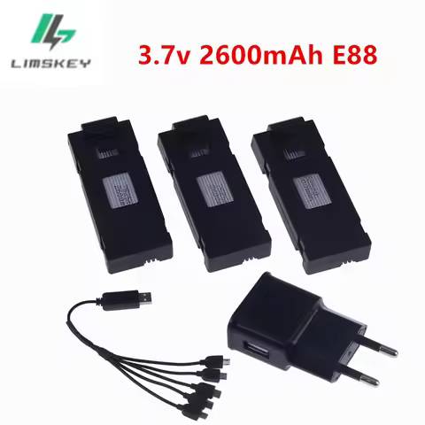 3.7V 2600Mah Battery For E88 E88PRO E88MAX E525 E99 E99PRO P1 P5PRO K3 S1 P8 Mini Uav Drone Battery 