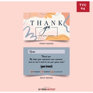 TYC 04 Thank You Card Design  (2 SIDE PRINT)/ Loyalty Card / Business Card