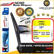 Aero Bosch Rear Wiper Toyota Vellfire Estima ACR30 Lexus RX200T Wiper Belakang - H409 16' Inch Rear 