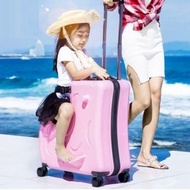 一喼兩用. L型旅行喼-小朋友坐騎一流(20吋-$498).兒童行李箱旅行箱可坐騎女童男卡通可坐密碼拉杆箱箱