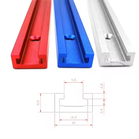 T-slot T-track T Screw Fixture Slot Miter Track Jig 300-500MM Chute Rail 19x9.5mm Table Saw Router T