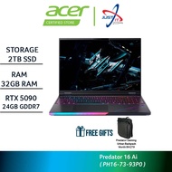 ACER PREDATOR HELIOS 16 AI PH16-73-93P0 16" OLED GAMING LAPTOP ( CU9-275HX 32GD5 2TBSSD / RTX5090 24