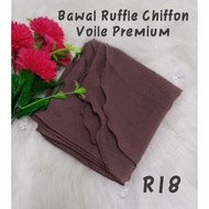 Tudung Bawal Ruffle Curve Chiffon Voile Premium Bidang 50 Curve Ruffle Labuh Chiffon Voile Premium Q