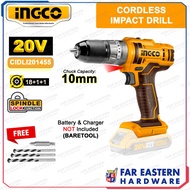 INGCO Cordless Impact Hammer Drill 10mm 20V (BARETOOL) CIDLI201455 INPTCL
