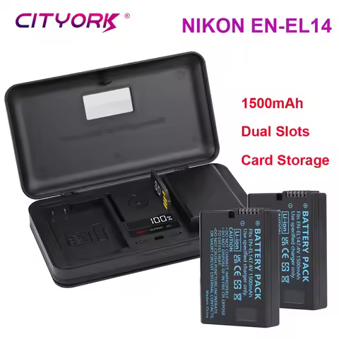 En-EL14 Battery 1500mAh Camera EN EL14 EL14A Battery + LCD USB Charger for Nikon D5600 D5100 D5300 D