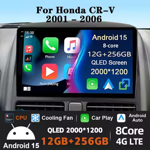 Android 15 Auto Multimedia Video Player For Honda CR-V CRV 2 2001 - 2006 Carplay GPS 2 Din 360 Camer