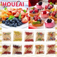 HOULAI Cocktail Fork, Wooden Picnic Party Supplies Bamboo Pick, Disposable Cocktail Pick Picnic Wedd
