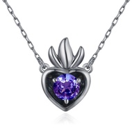 坦桑石心形項鍊-神聖14k金吊墜-立體疊戴墜飾-12月生日石