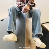 Hello Polo Women's Fashion Shoes Thick Soles 3.5 Cm Heel Waterproof Non-Slip And Durable. Relieve Fo