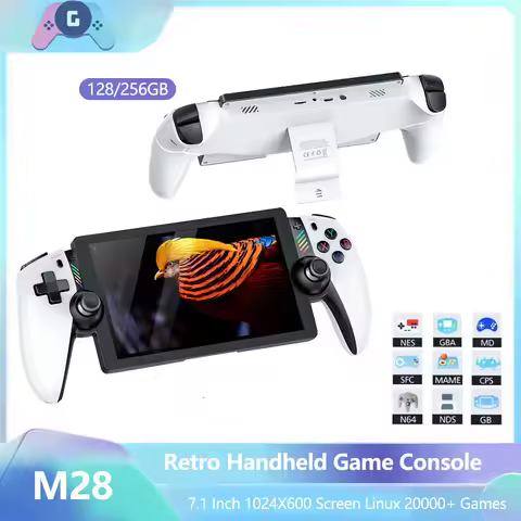 M28 video game console Linux system 7.1 inch IPS large screen portable retro handheld game player su