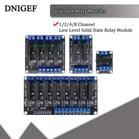 DNIGEF 1 PCS 5V 1 2 4 8 Channel Solid State Relay SSR G3MB-202P Module 240V 2A Output with Resistive