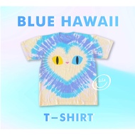 เสื้อมัดย้อมหัวใจใหญ่ Blue Hawaii Cat T-shirt V2