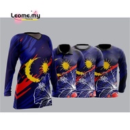 Baju Jersi Sukan Berkolar/ Lengan Panjang/ Muslimah Merdeka Malaysia 2024 Baju Merdeka Malaysia 2024