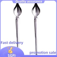 2 Pcs Stainless Steel Culinary  Drawing Deco Spoon Set, Sauce Drizzle Spoon Plate Decorating Spoon.f