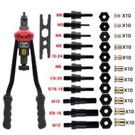 BT-607เครื่องมือหมุดย้ำหมุดย้ำ110ชิ้นเครื่องมือ M3 M4 M5 M6 M8 M10 M12 1/4 10-24 5/16 3/8ใส่คู่ด้วยต
