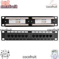 COCOFRUIT UTP Patch Panel, 12-Port CAT6 RJ45 Cable Rack, Office Networking Without Bracket 1U PPO+PC