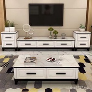 Small Apartment Set TV Cabinet Combination Nordic Living Room Coffee Table Large Apartment Slate Fur