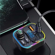 Multi-Functional Audio Player Auto Mobile Phone Charger with 3 Ports for Samsung for iPhone for Huawei