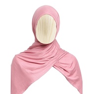 [ Local Ready Stocks ] Premium Jersey Shawl Hijab Scarf Headgear Wanita Muslimah Comfortable Genuine Original - Pink