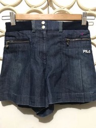 Fila牛仔褲裙，Size120公分，腰27-31、檔25、長28公分