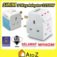 SELAMAT MYHOM 13A 3 Way Adaptor Extension Socket With Neon Switch SIRIM Adaptor SA-32 131UK 3插高瓦数 Extend