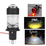 IBRIGHT Lampu Utama ZE0 Blue Lens H4 Projector Dengan Devil Eye Plus Kipas Pendingin Full Aluminium