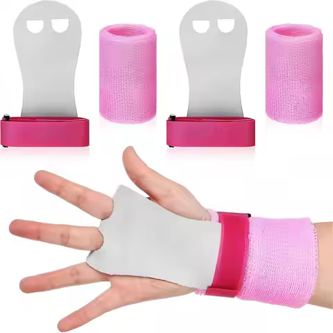 4 Pcs Gymnastics Grips djustable Elastic Wrist Straps Palm Protectors for Girls Kids Workout Equipme