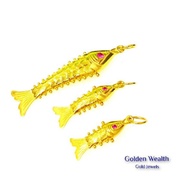 916 Gold Exclusive 3D Fish Pendant Loket Ikan Emas 916帶財黄金活动鱼吊牌🌈