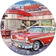 Akizuki Trading OS-2404 Glass Wall Clock [DINER] (Φ38) DINER Φ15.0 x D1.2 inches (38 x 3 cm)