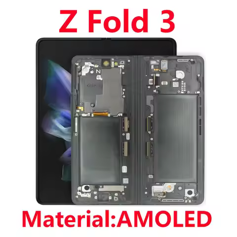 AMOLED For Samsung Z Fold 3 5G LCD Display With Frame 7.6" Galaxy Z Fold3 F926 Interior Screen Repla