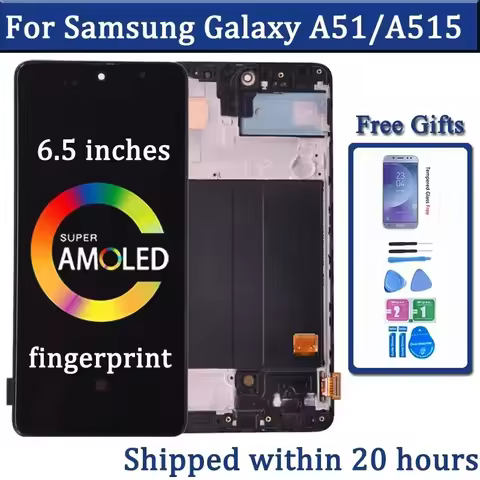 AMOLED For Samsung A51 Display A515 A515F A515F/DS A515FD LCD Screen Touch Digitizer Assembly Replac