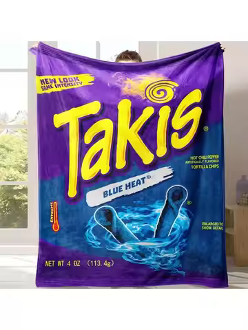 Soft Cozy Takis Pattern Flannel Blanket Versatile, and Warm for Nap Office School Retro Home Picnic 