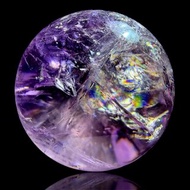 B06 立體金字塔上帝指紋 紫水晶球 56mm 彩虹光 靈性啟示 收藏級