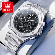 OLEVS Watch For Mans Original Waterproof Fashion Mechanical Style Stainless Steel Calendar Luminous 