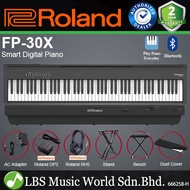 Roland FP-30X 88 Key Digital Piano Portable Package Electric Weighted Keyboard - Black (FP30X FP30 X