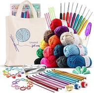 73 Piece Crochet Kit for Beginners Adults and Kids, Premium Crochet Set with 21 Crochet Hooks Set an