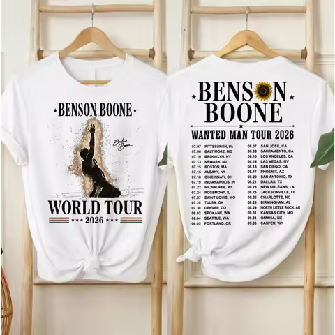 Benson Boone Wanted Man Tour 2026 Shirt Benson Boone Concert Tee World Tour T-shirt Summer Men's Wom