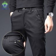 Spring Summer Casual Golf Pants Men Straight Black Grey Pants Cotton Business Slim Fit Fashion Brand
