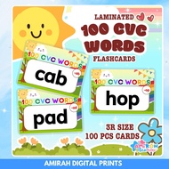100 CVC WORDS FLASH CARDS FOR KIDS (100 pcs flashcards)