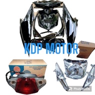 # Full Alus Motor Honda Beat Karbu Hitam Glossy+Lampu Set Depan