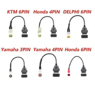 Yamaha &amp; Honda &amp; KTM Motorcycle 3pin 4pin 6pin to 16pin Port OBD 2 OBD2 Socket Moto Connector Diagnostic Cable