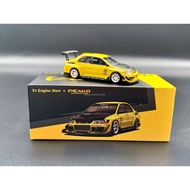 Y.E.S x Peako Varis 1/64 Mitsubishi Lancer Evolution IX Varis - Yellow / Carbon Hood Evo 9 Diecast C