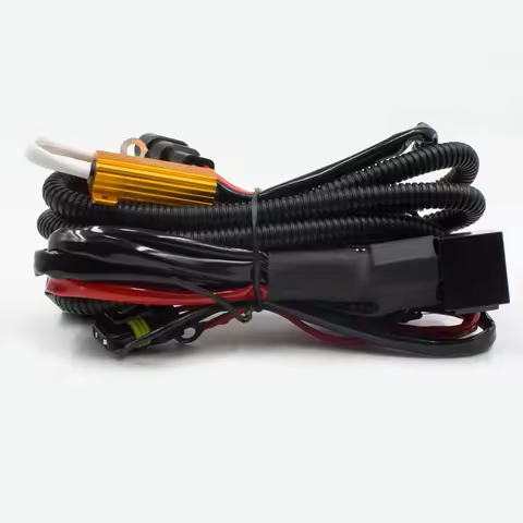H7 relay harness plug connector hid conversion kit wiring harness with resistor H1 H4 H7 H8 H11 9005