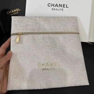 chanel香奈兒23年聖誕白金色時尚方型化妝包收納袋信封包(平行進口)