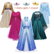 New Girls Elsa Dress Set Frozen 2 Princess Anna Cosplay Costume Birthday Party Princess Dress For Kids