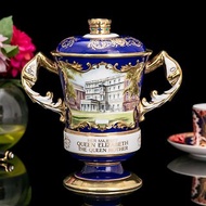 限量95英國製Aynsley女王2000絶版24k燦金獎盃玄關壁爐骨瓷寶瓶